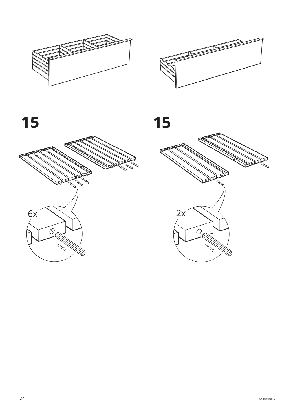 Assembly instructions for IKEA Godmorgon sink cabinet with 2 drawers high gloss gray | Page 24 - IKEA GODMORGON / ODENSVIK sink cabinet with 2 drawers 292.930.26