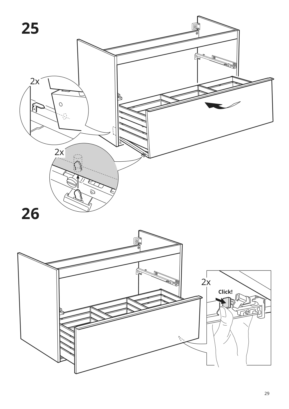 Assembly instructions for IKEA Godmorgon sink cabinet with 2 drawers high gloss gray | Page 29 - IKEA GODMORGON / ODENSVIK sink cabinet with 2 drawers 292.930.26