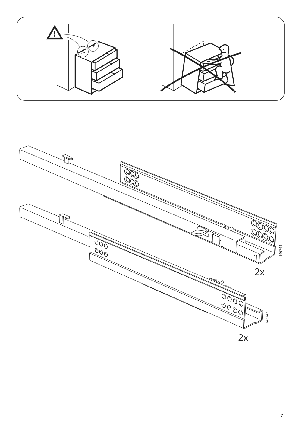 Assembly instructions for IKEA Godmorgon sink cabinet with 2 drawers high gloss gray | Page 7 - IKEA GODMORGON / ODENSVIK sink cabinet with 2 drawers 292.930.26