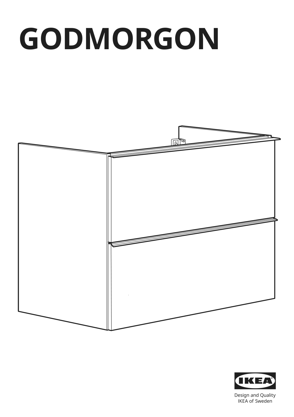 Assembly instructions for IKEA Godmorgon sink cabinet with 2 drawers high gloss gray | Page 1 - IKEA GODMORGON sink cabinet with 2 drawers 801.809.93