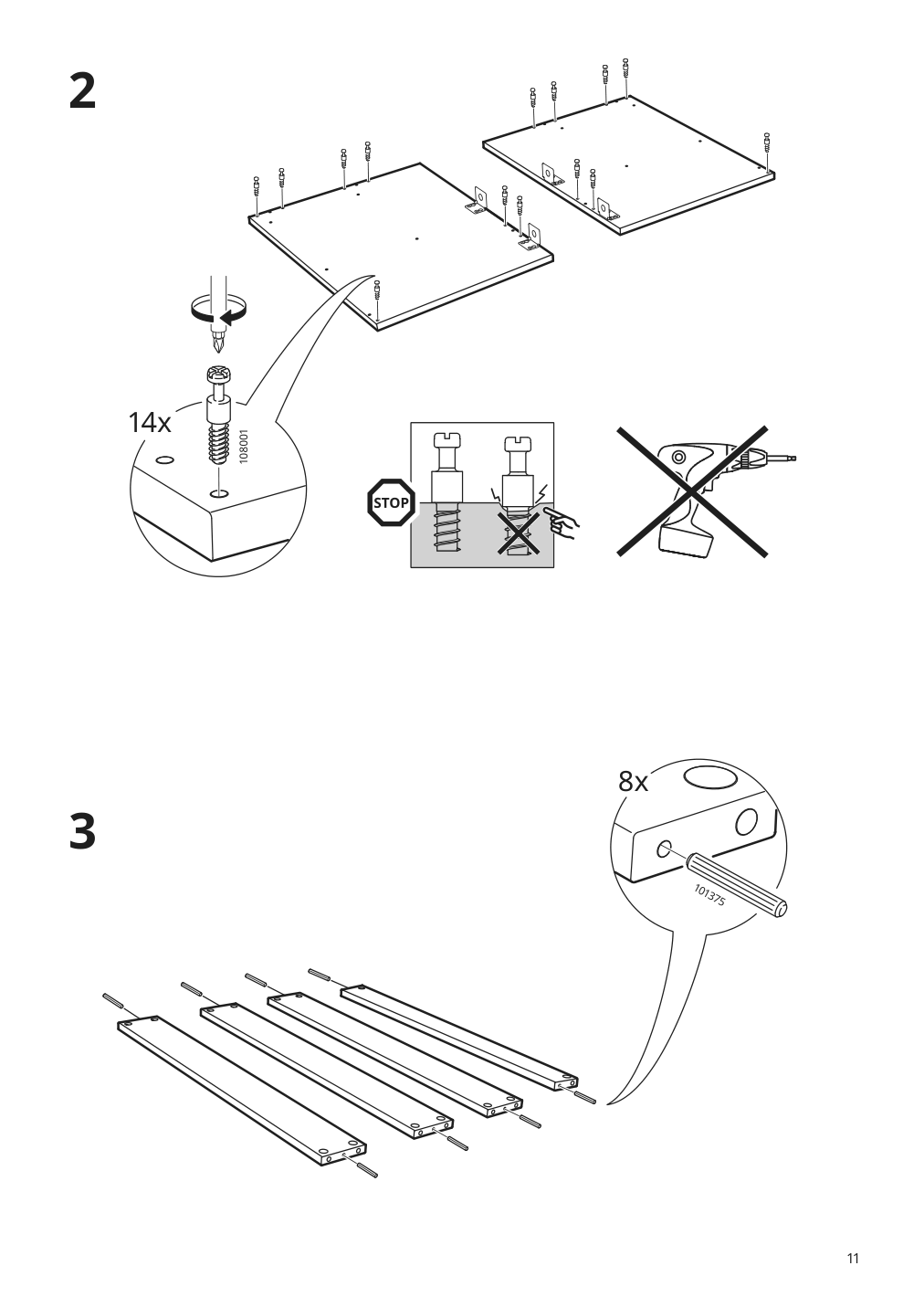 Assembly instructions for IKEA Godmorgon sink cabinet with 2 drawers high gloss gray | Page 11 - IKEA GODMORGON sink cabinet with 2 drawers 801.809.93