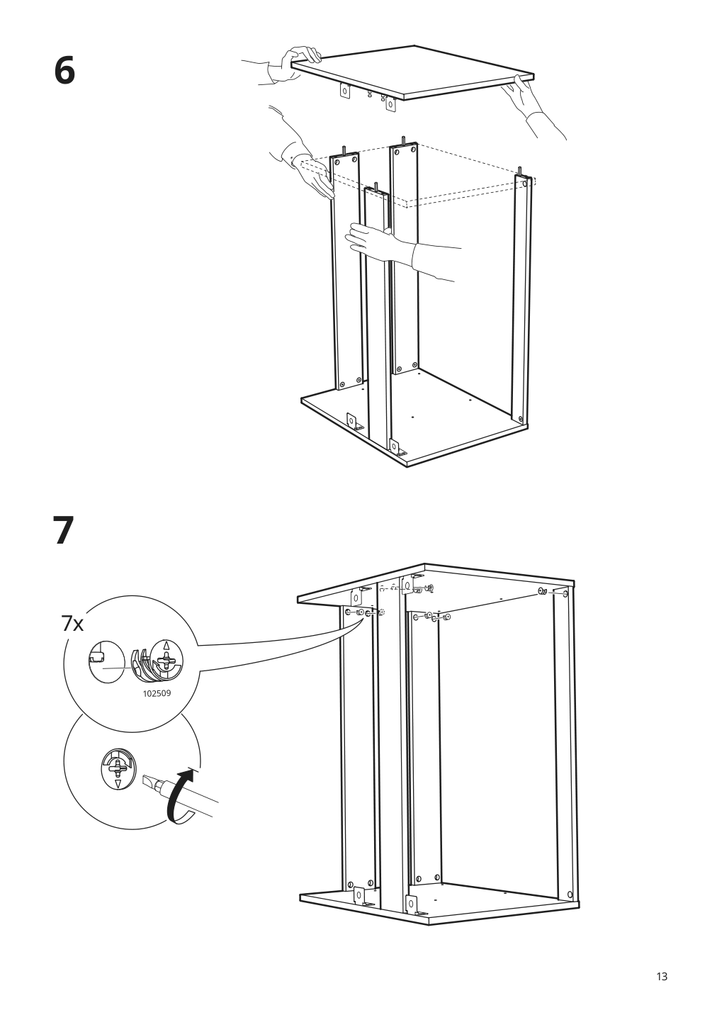 Assembly instructions for IKEA Godmorgon sink cabinet with 2 drawers high gloss gray | Page 13 - IKEA GODMORGON sink cabinet with 2 drawers 801.809.93