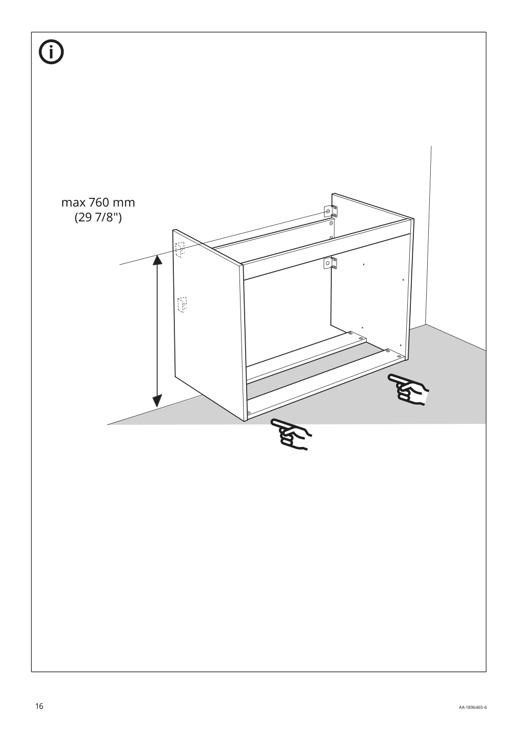 Assembly instructions for IKEA Godmorgon sink cabinet with 2 drawers high gloss gray | Page 16 - IKEA GODMORGON / BRÅVIKEN sink cabinet with 2 drawers 492.923.80