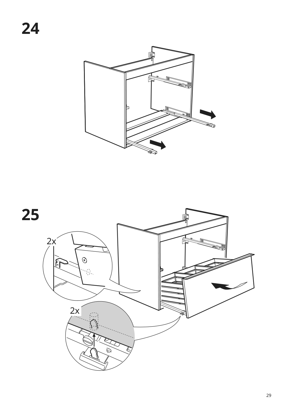 Assembly instructions for IKEA Godmorgon sink cabinet with 2 drawers high gloss gray | Page 29 - IKEA GODMORGON sink cabinet with 2 drawers 801.809.93