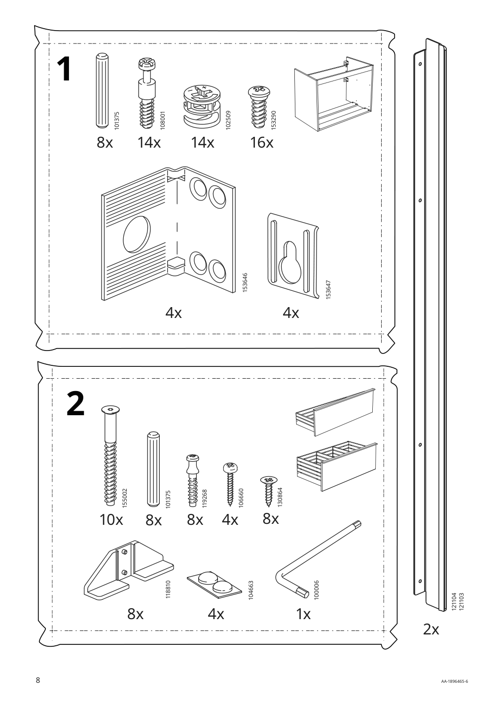 Assembly instructions for IKEA Godmorgon sink cabinet with 2 drawers high gloss gray | Page 8 - IKEA GODMORGON sink cabinet with 2 drawers 801.809.93