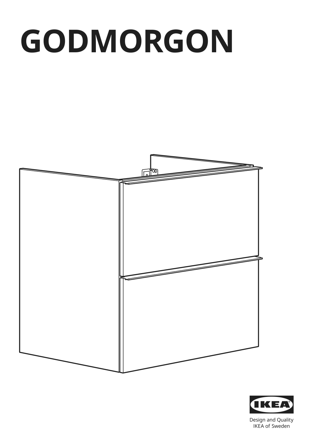 Assembly instructions for IKEA Godmorgon sink cabinet with 2 drawers high gloss white | Page 1 - IKEA GODMORGON/TOLKEN / HÖRVIK cabinet, top + 17 3/4x12 2/8" sink 193.083.87