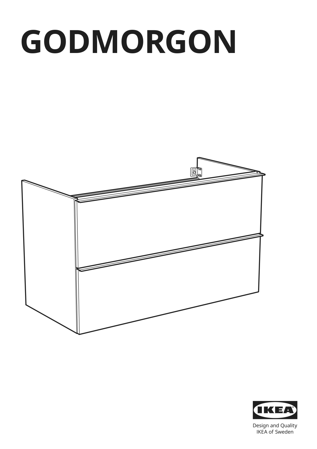 Assembly instructions for IKEA Godmorgon bathroom vanity with 2 drawers high gloss gray | Page 1 - IKEA GODMORGON Bathroom vanity with 2 drawers 003.440.93