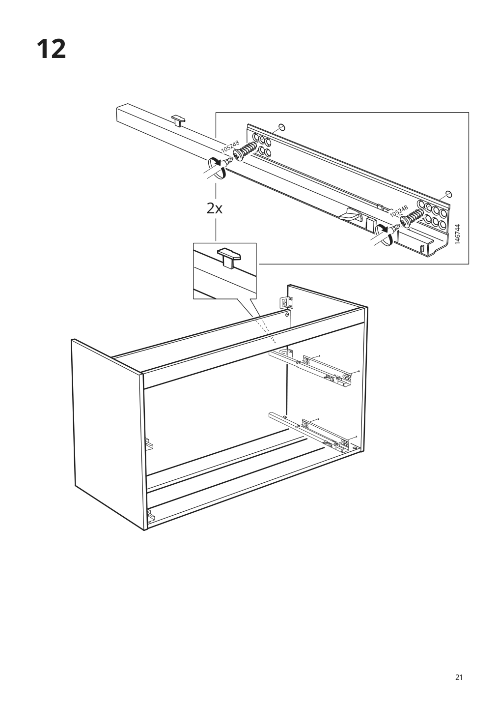 Assembly instructions for IKEA Godmorgon bathroom vanity with 2 drawers high gloss gray | Page 21 - IKEA GODMORGON Bathroom vanity with 2 drawers 003.440.93