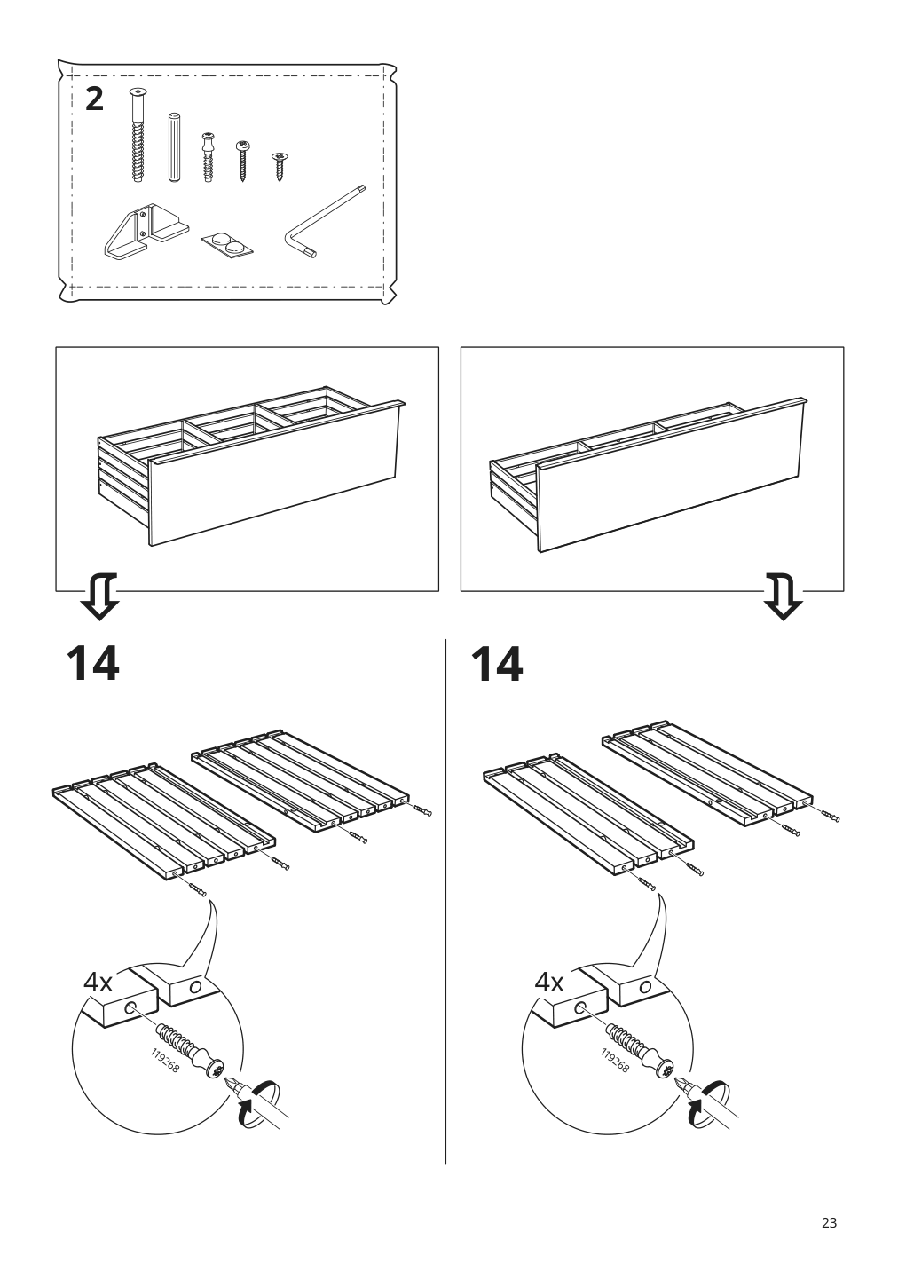 Assembly instructions for IKEA Godmorgon bathroom vanity with 2 drawers high gloss gray | Page 23 - IKEA GODMORGON Bathroom vanity with 2 drawers 003.440.93