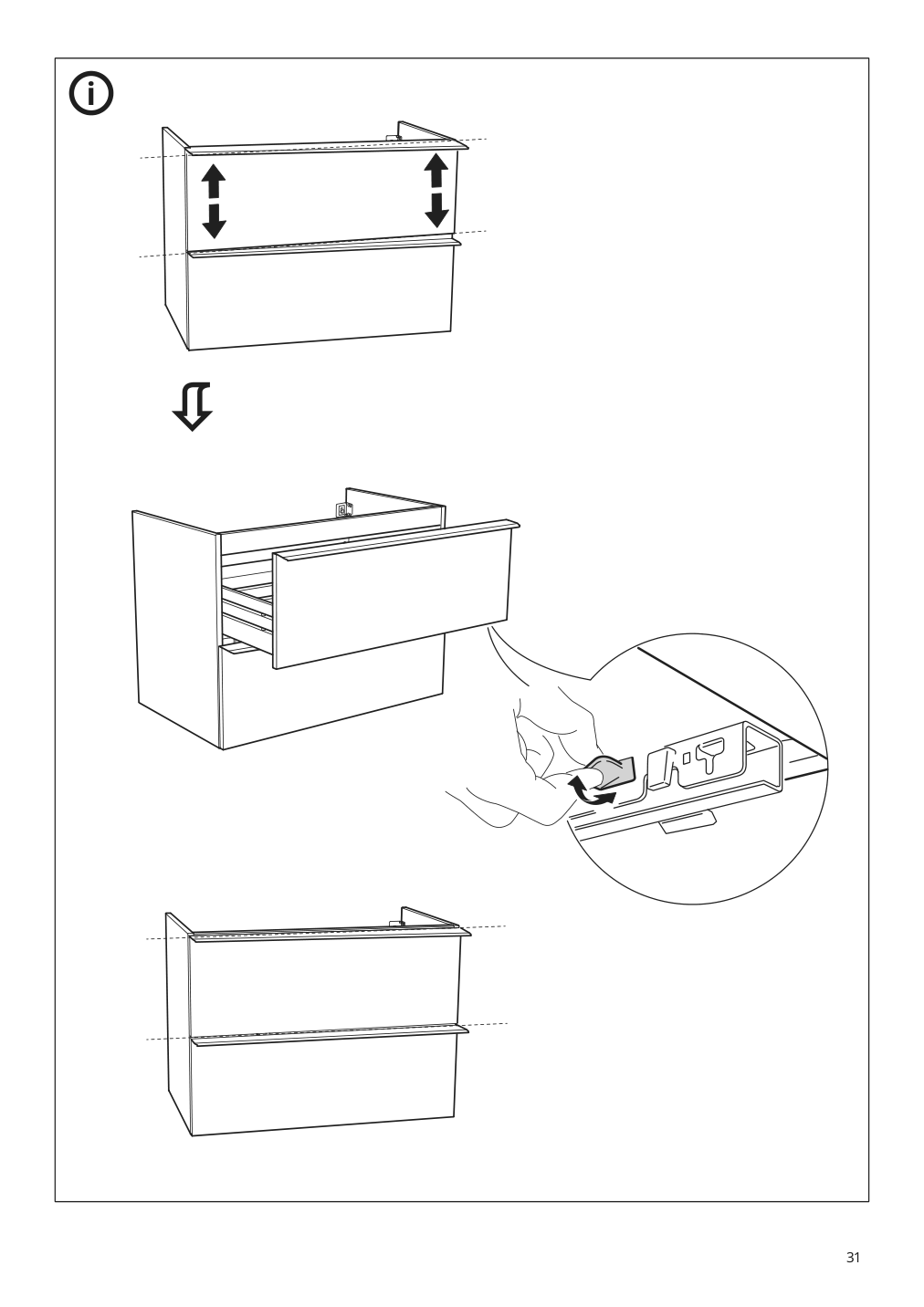 Assembly instructions for IKEA Godmorgon sink cabinet with 2 drawers high gloss white | Page 31 - IKEA GODMORGON / BRÅVIKEN bathroom furniture, set of 5 793.043.91