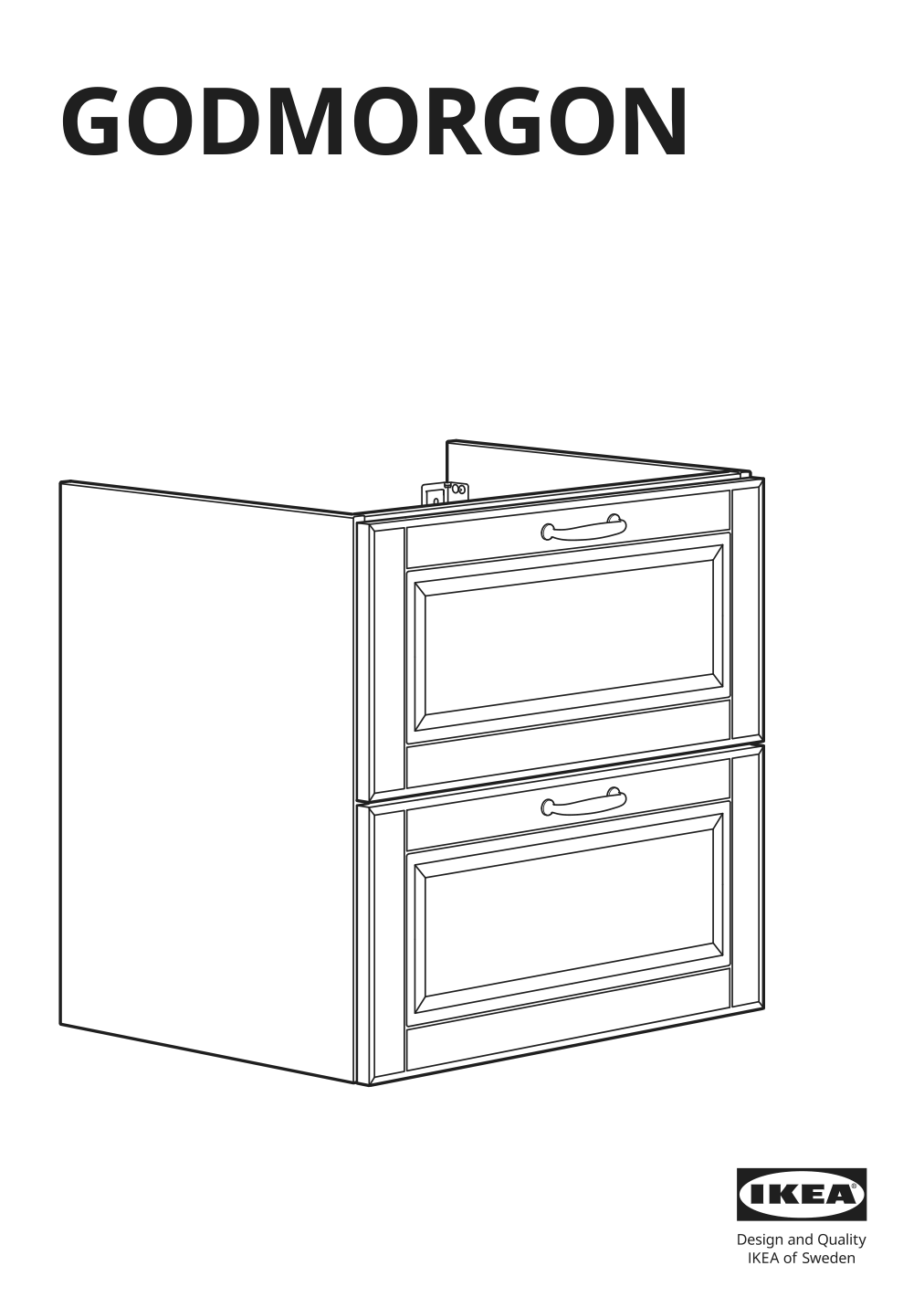 Assembly instructions for IKEA Godmorgon sink cabinet with 2 drawers kasjoen light gray | Page 1 - IKEA GODMORGON/TOLKEN / KATTEVIK sink cabinet with top + 15¾" sink 193.083.25