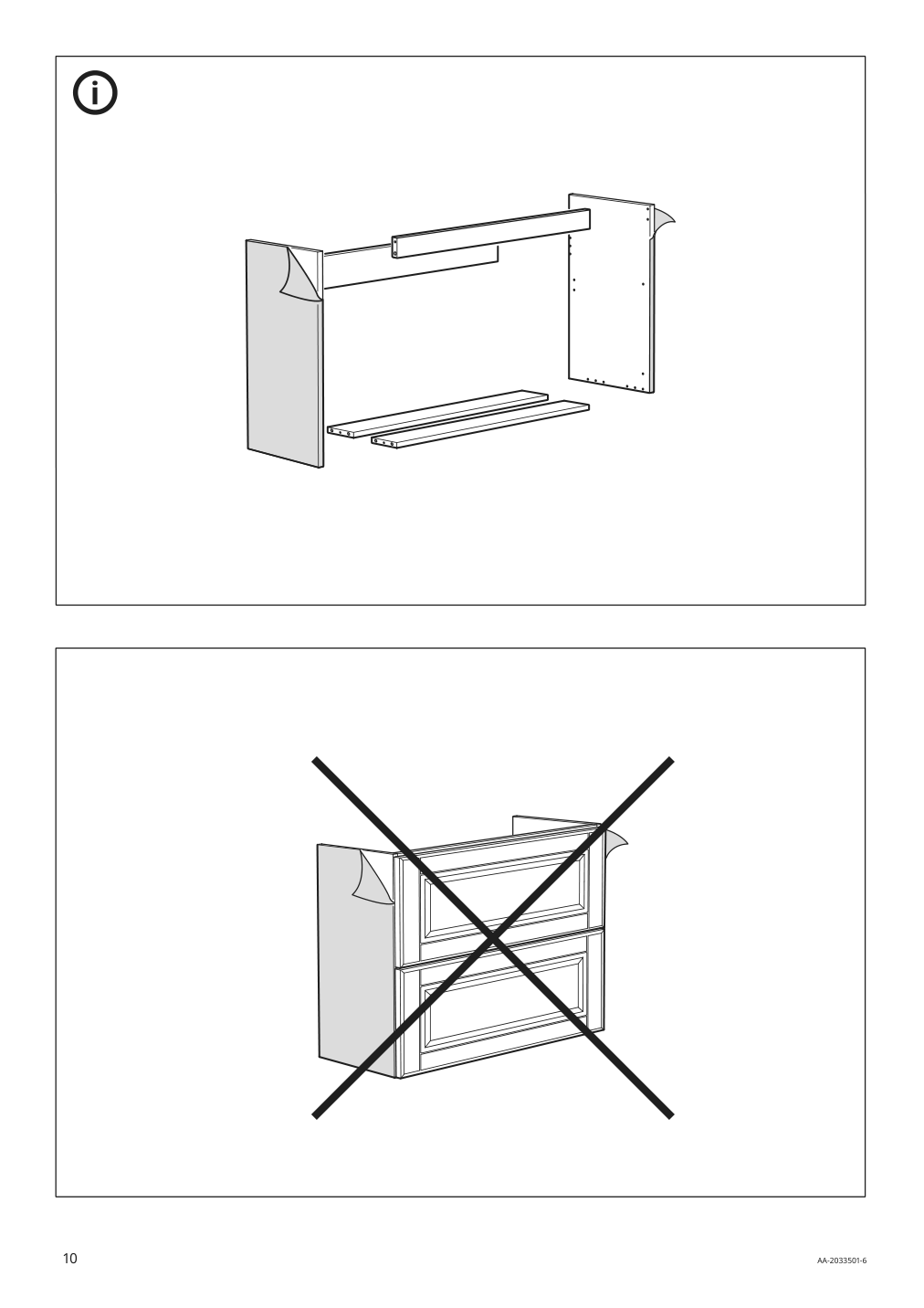 Assembly instructions for IKEA Godmorgon sink cabinet with 2 drawers kasjoen light gray | Page 10 - IKEA GODMORGON/TOLKEN / KATTEVIK sink cabinet with top + 15¾" sink 193.083.25