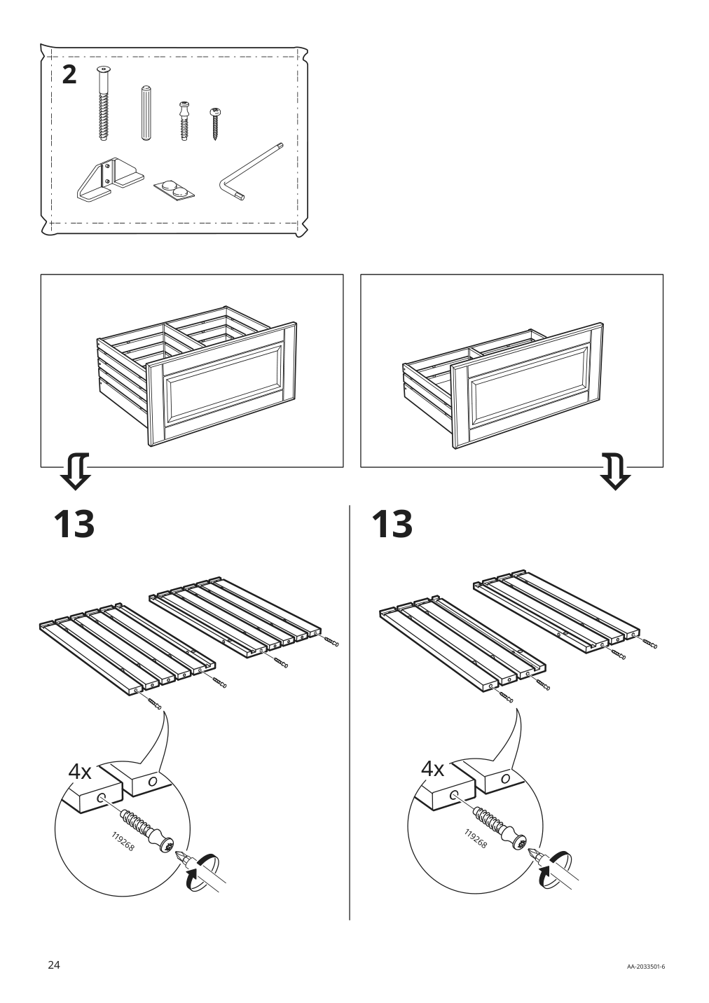 Assembly instructions for IKEA Godmorgon sink cabinet with 2 drawers kasjoen light gray | Page 24 - IKEA GODMORGON/TOLKEN / KATTEVIK sink cabinet with top + 15¾" sink 193.083.25