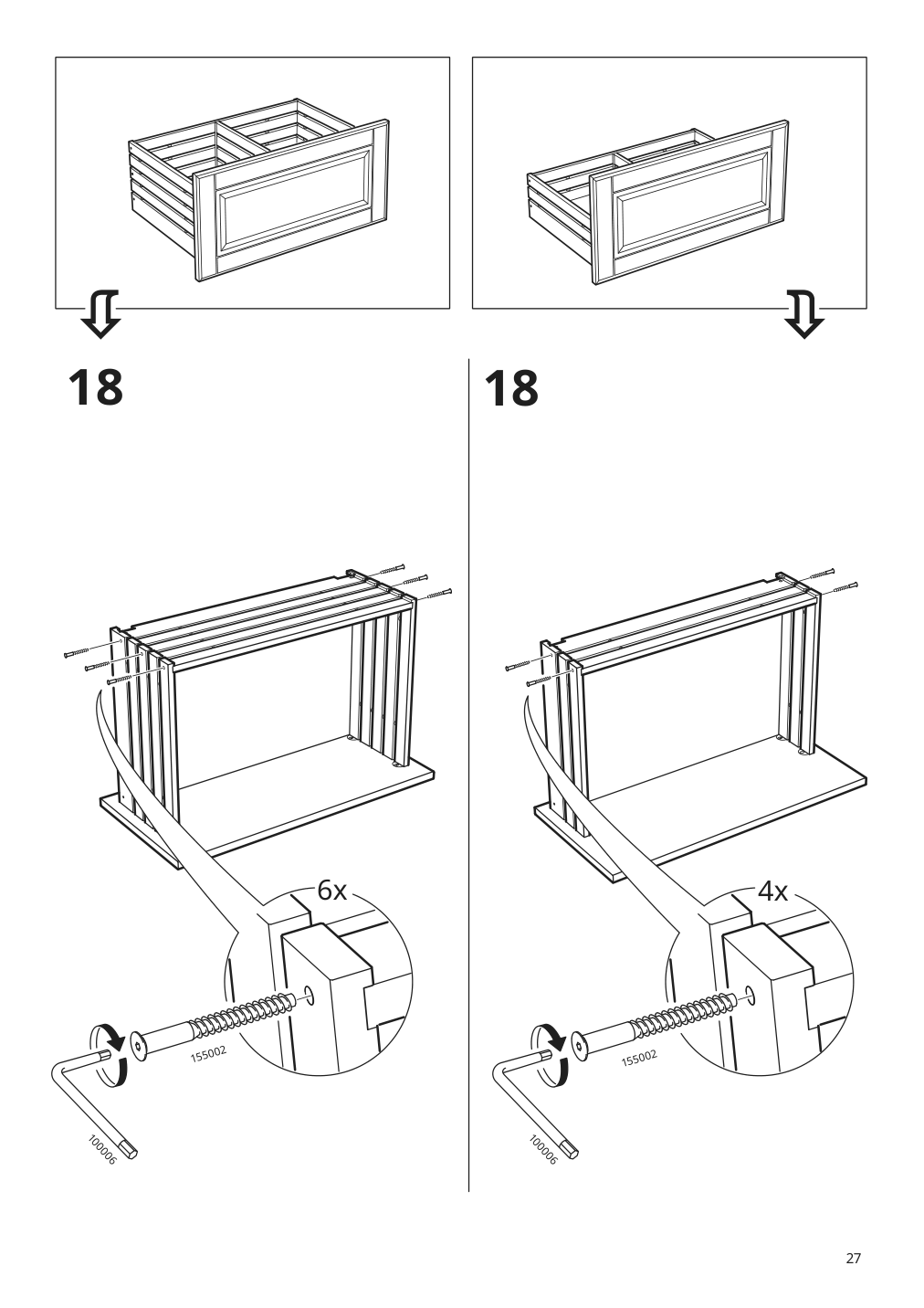 Assembly instructions for IKEA Godmorgon sink cabinet with 2 drawers kasjoen light gray | Page 27 - IKEA GODMORGON / TOLKEN sink cabinet with 2 drawers 392.954.35