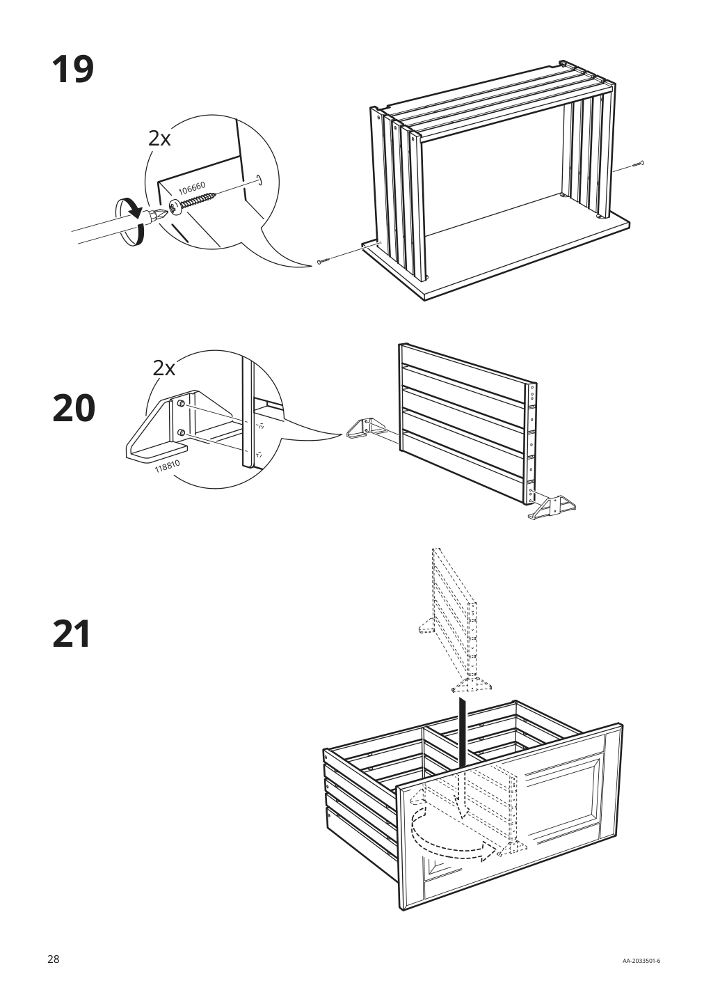 Assembly instructions for IKEA Godmorgon sink cabinet with 2 drawers kasjoen light gray | Page 28 - IKEA GODMORGON / TOLKEN sink cabinet with 2 drawers 392.954.35