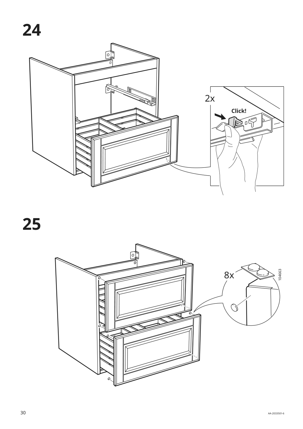 Assembly instructions for IKEA Godmorgon sink cabinet with 2 drawers kasjoen light gray | Page 30 - IKEA GODMORGON/TOLKEN / KATTEVIK sink cabinet with top + 15¾" sink 193.083.25