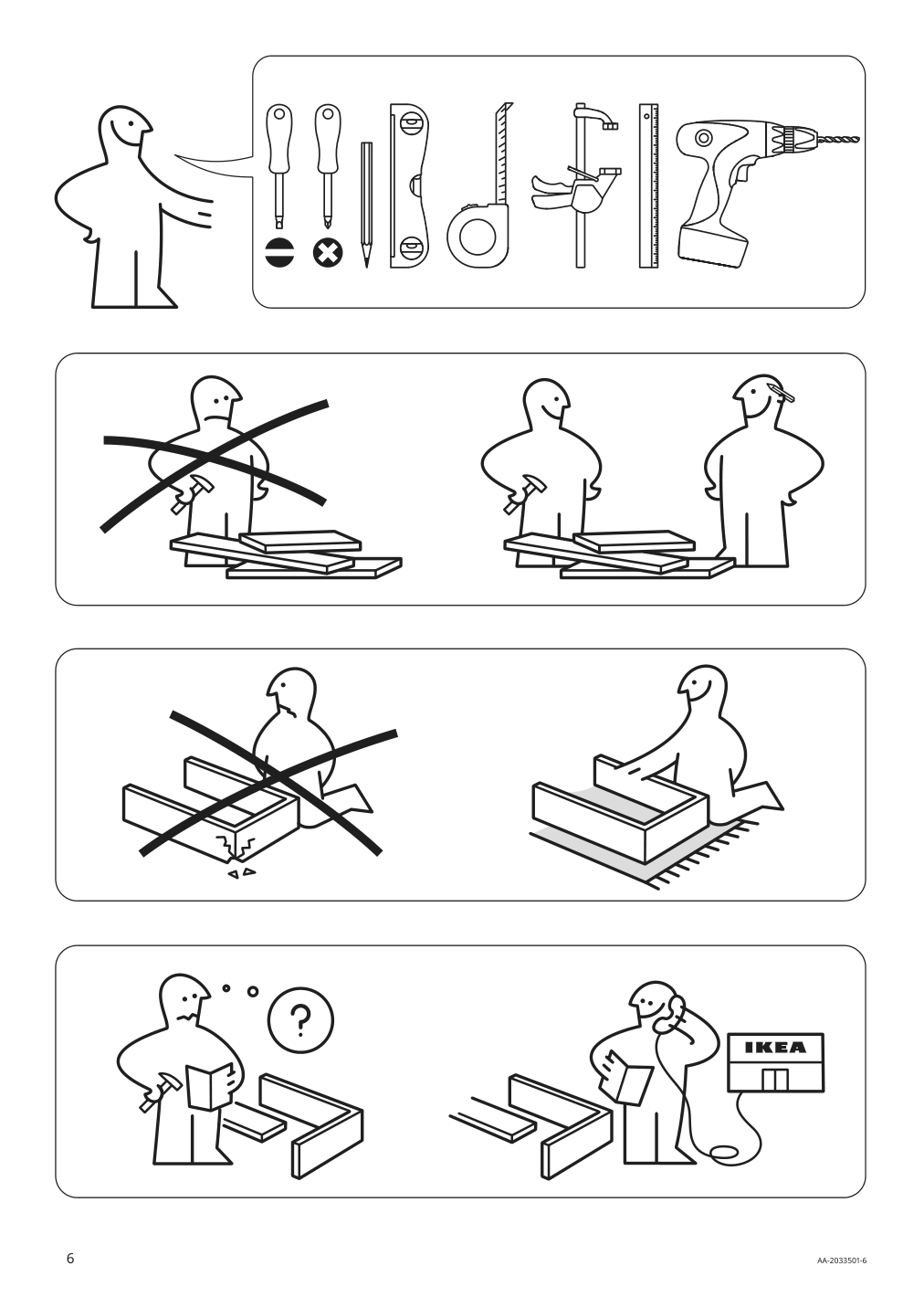 Assembly instructions for IKEA Godmorgon sink cabinet with 2 drawers kasjoen light gray | Page 6 - IKEA GODMORGON / TOLKEN sink cabinet with 2 drawers 392.954.35