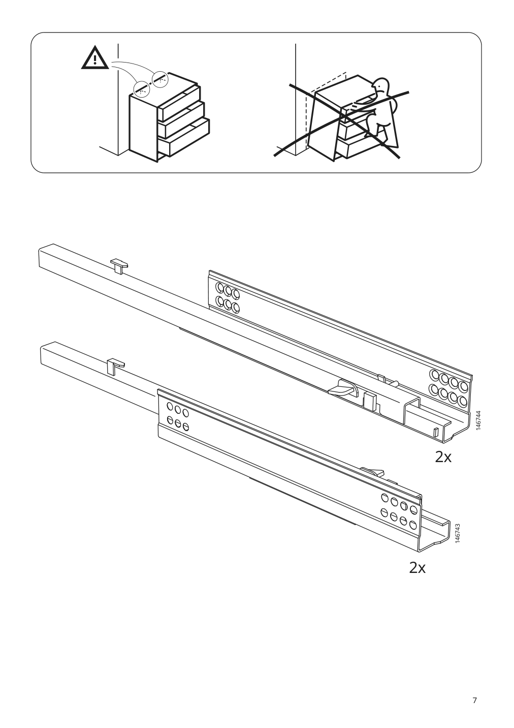 Assembly instructions for IKEA Godmorgon sink cabinet with 2 drawers kasjoen light gray | Page 7 - IKEA GODMORGON / TOLKEN sink cabinet with 2 drawers 392.954.35