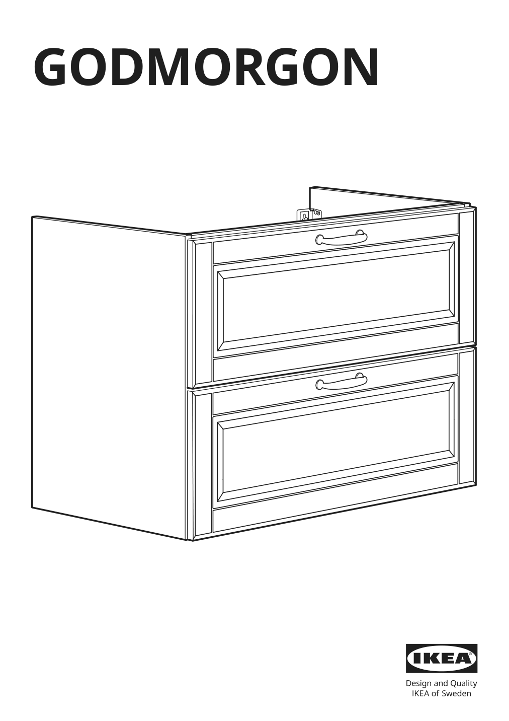 Assembly instructions for IKEA Godmorgon sink cabinet with 2 drawers kasjoen light gray | Page 1 - IKEA GODMORGON / TOLKEN sink cabinet with 2 drawers 792.954.62