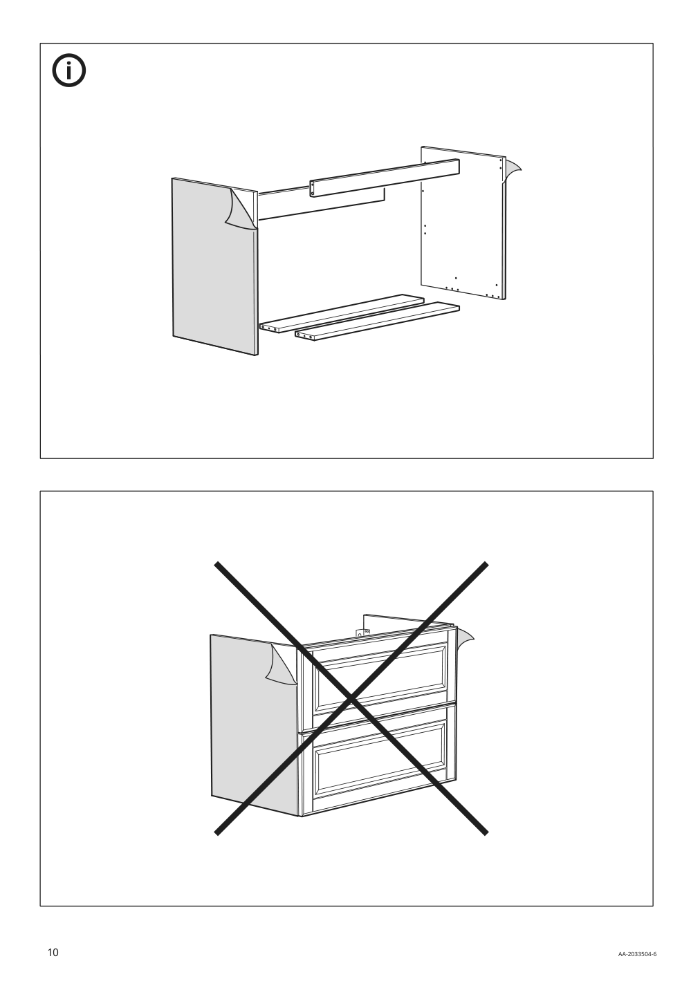 Assembly instructions for IKEA Godmorgon sink cabinet with 2 drawers kasjoen light gray | Page 10 - IKEA GODMORGON / TOLKEN sink cabinet with 2 drawers 792.954.62