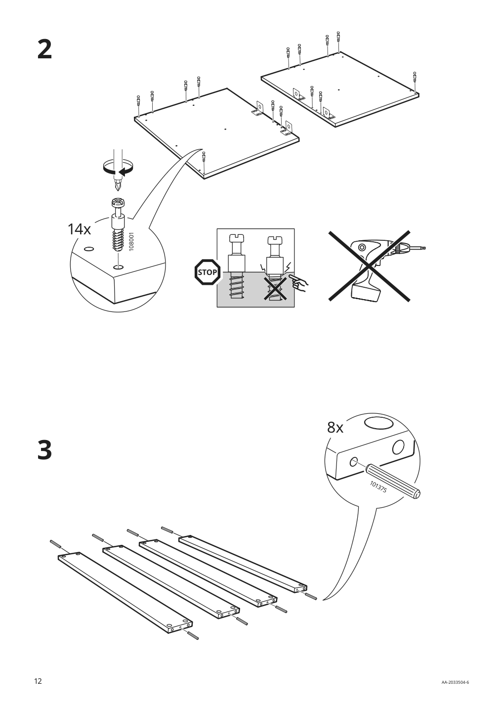 Assembly instructions for IKEA Godmorgon sink cabinet with 2 drawers kasjoen light gray | Page 12 - IKEA GODMORGON sink cabinet with 2 drawers 503.876.45