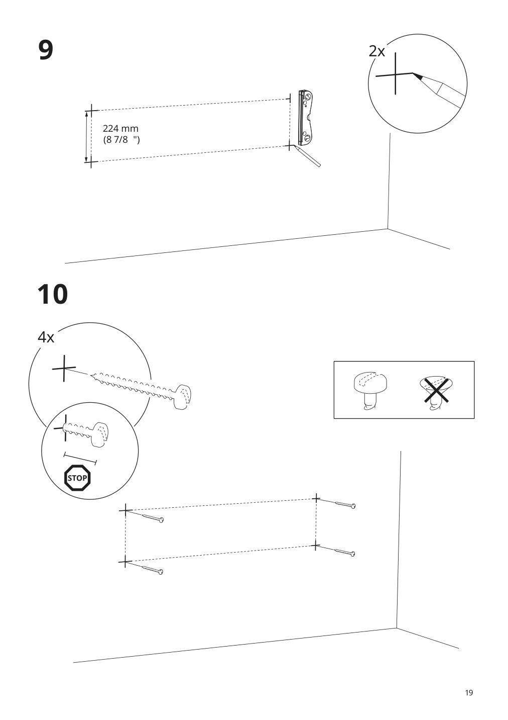 Assembly instructions for IKEA Godmorgon sink cabinet with 2 drawers kasjoen light gray | Page 19 - IKEA GODMORGON / TOLKEN sink cabinet with 2 drawers 792.954.62