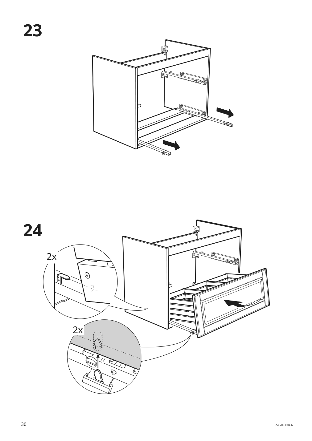 Assembly instructions for IKEA Godmorgon sink cabinet with 2 drawers kasjoen light gray | Page 30 - IKEA GODMORGON / TOLKEN sink cabinet with 2 drawers 792.954.62