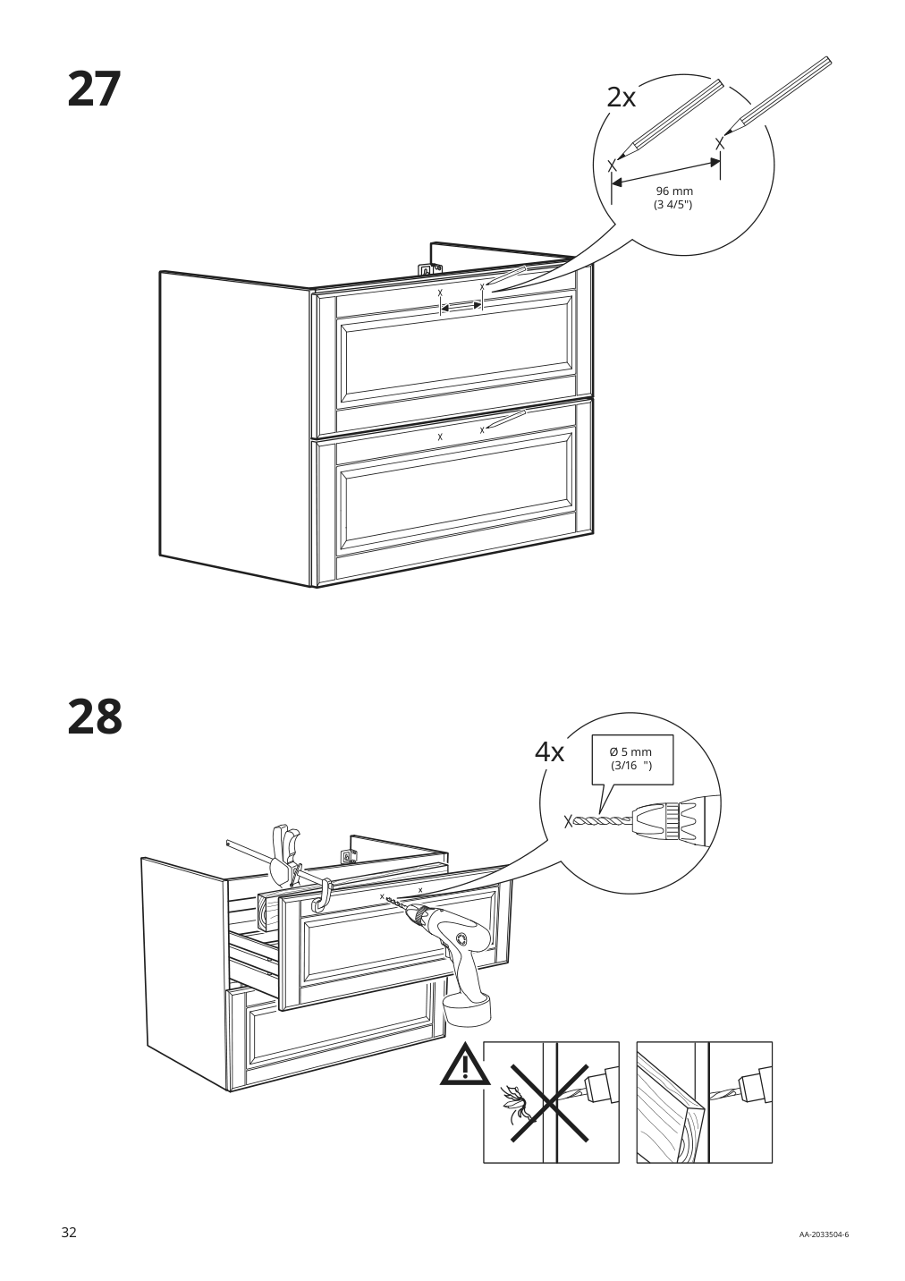 Assembly instructions for IKEA Godmorgon sink cabinet with 2 drawers kasjoen light gray | Page 32 - IKEA GODMORGON/TOLKEN / TÖRNVIKEN cabinet, countertop, 19 5/8" sink 094.853.52