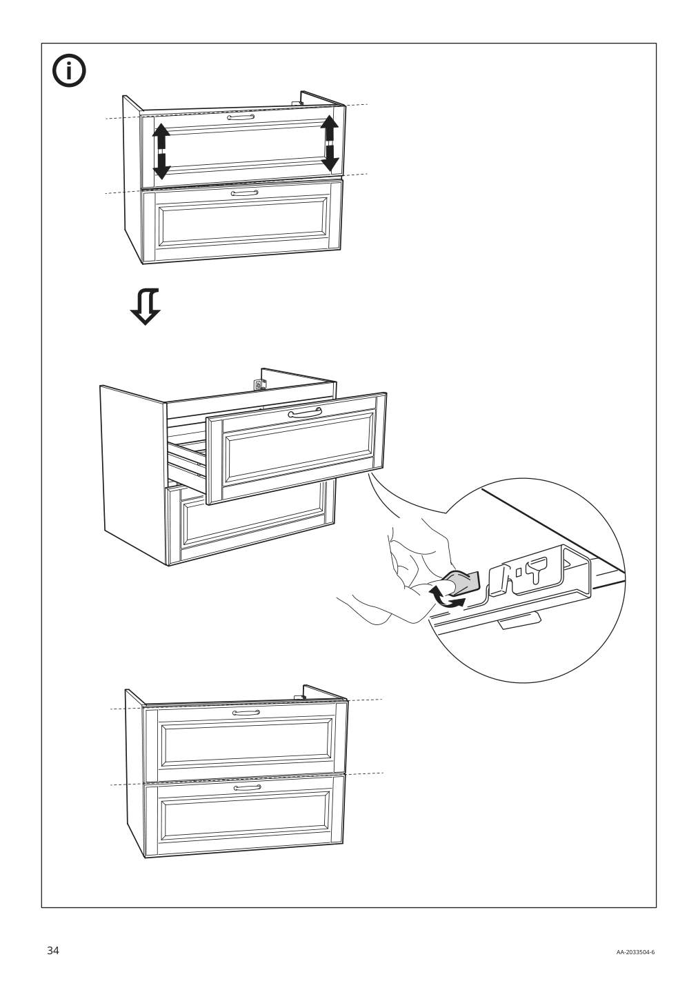 Assembly instructions for IKEA Godmorgon sink cabinet with 2 drawers kasjoen light gray | Page 34 - IKEA GODMORGON sink cabinet with 2 drawers 503.876.45