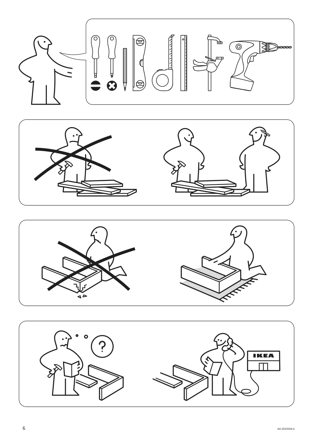 Assembly instructions for IKEA Godmorgon sink cabinet with 2 drawers kasjoen light gray | Page 6 - IKEA GODMORGON / TOLKEN sink cabinet with 2 drawers 792.954.62