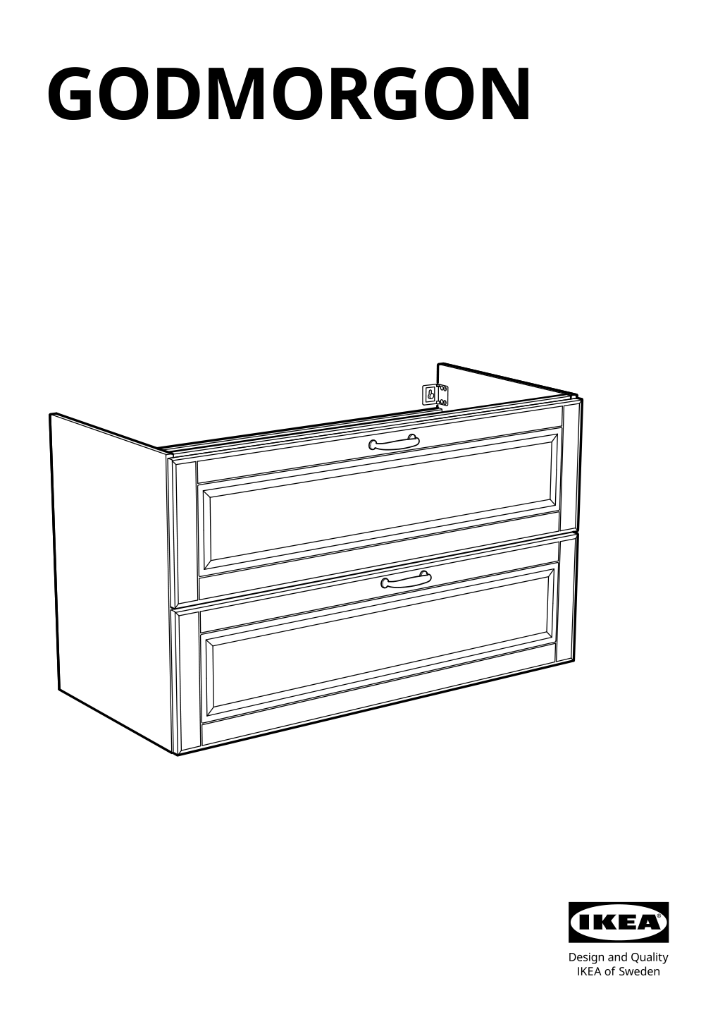 Assembly instructions for IKEA Godmorgon sink cabinet with 2 drawers kasjoen light gray | Page 1 - IKEA GODMORGON/TOLKEN / KATTEVIK sink cabinet with top + 15¾" sink 093.089.05