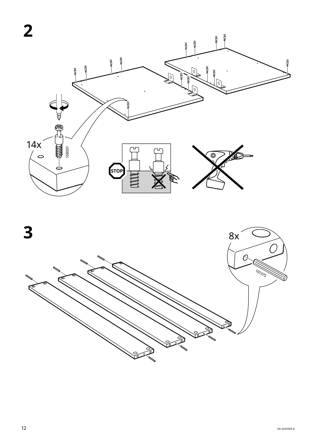 Assembly instructions for IKEA Godmorgon sink cabinet with 2 drawers kasjoen light gray | Page 12 - IKEA GODMORGON/TOLKEN / KATTEVIK sink cabinet with top + 15¾" sink 093.089.05