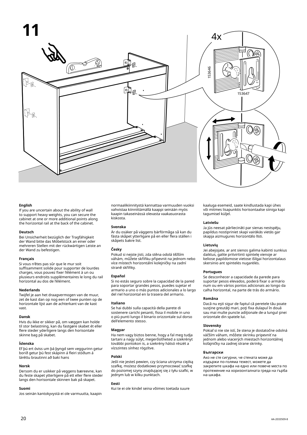 Assembly instructions for IKEA Godmorgon sink cabinet with 2 drawers kasjoen light gray | Page 20 - IKEA GODMORGON/TOLKEN / KATTEVIK sink cabinet with top + 15¾" sink 093.089.05