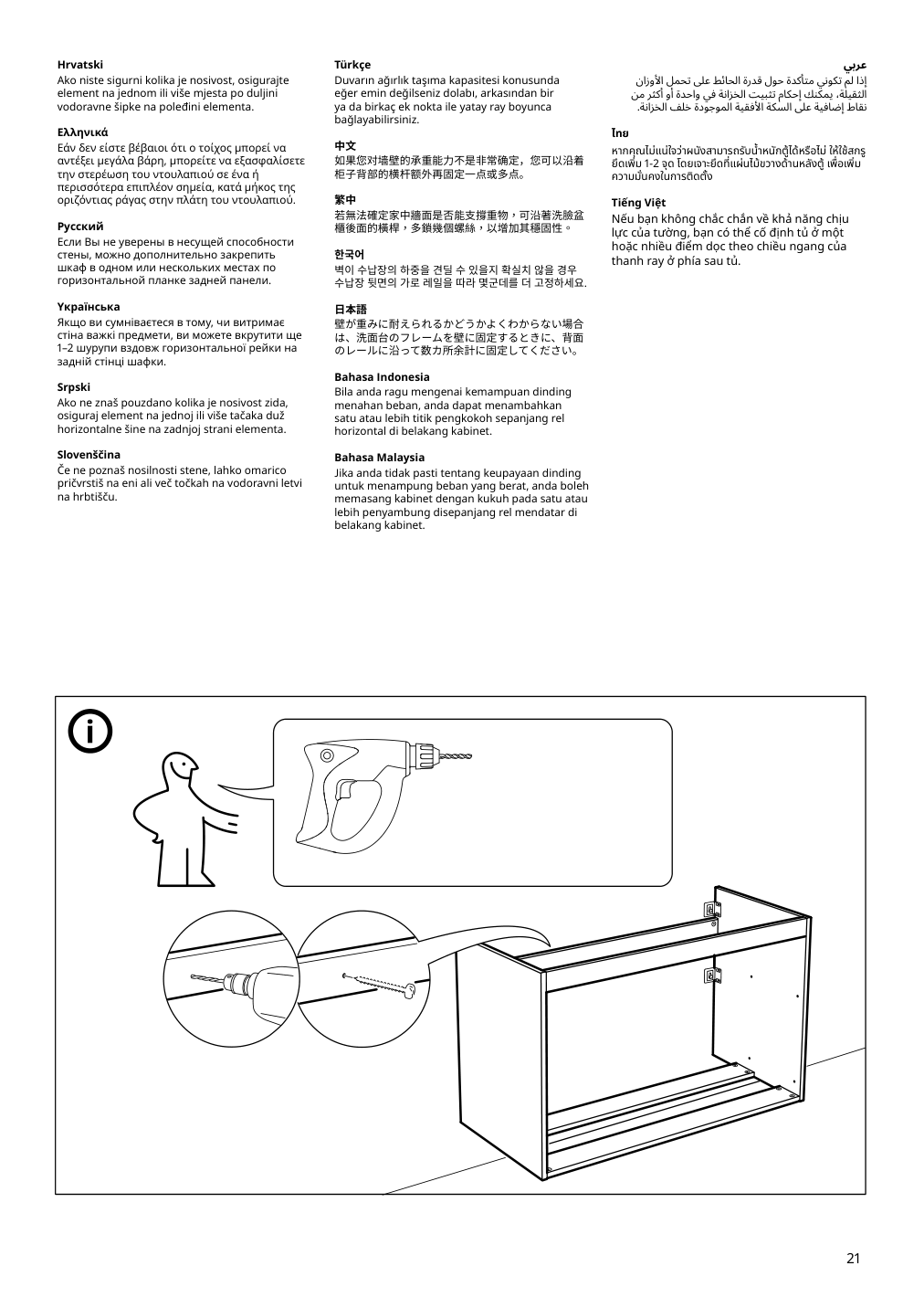 Assembly instructions for IKEA Godmorgon sink cabinet with 2 drawers kasjoen light gray | Page 21 - IKEA GODMORGON/TOLKEN / KATTEVIK sink cabinet with top + 15¾" sink 093.089.05