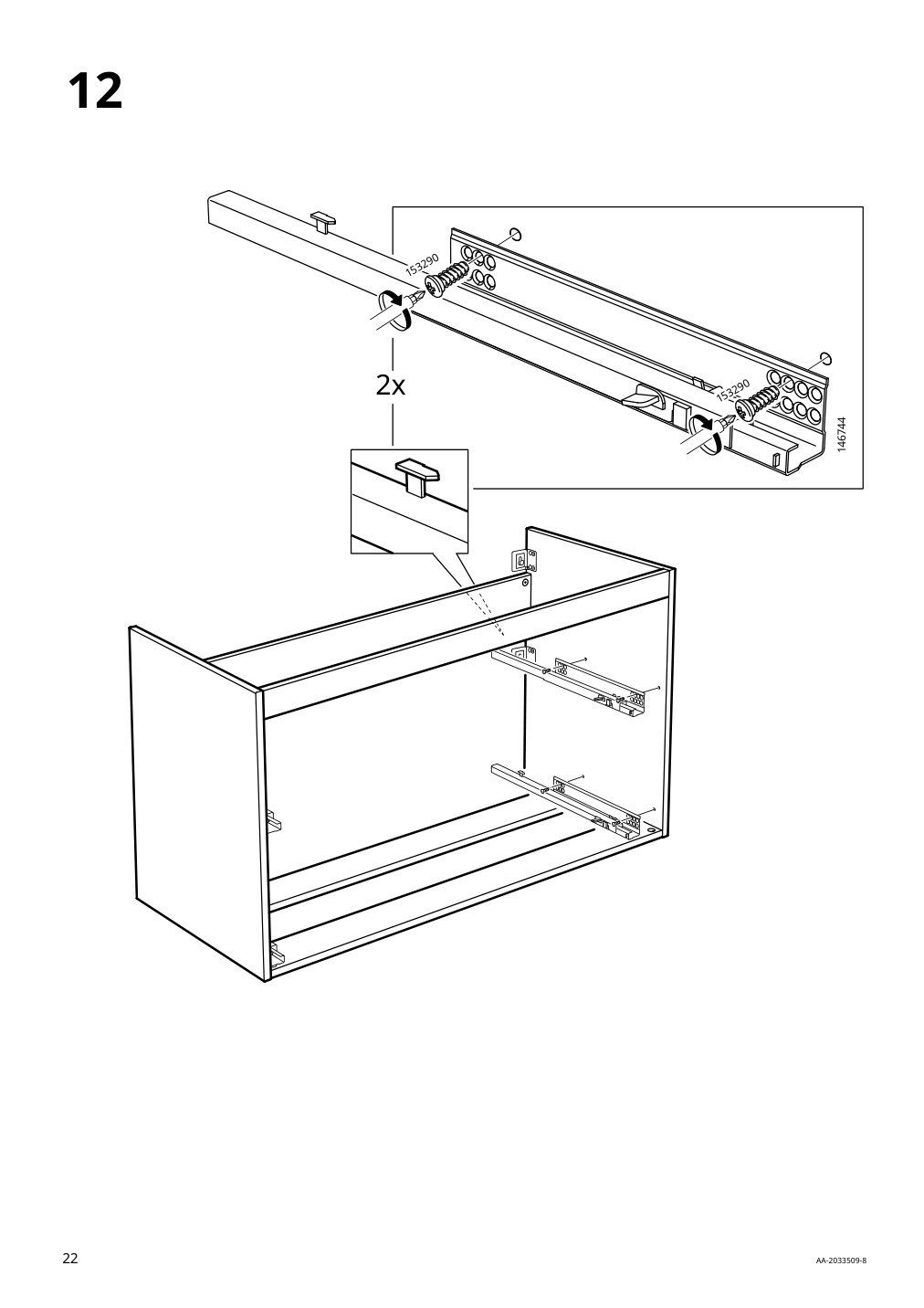 Assembly instructions for IKEA Godmorgon sink cabinet with 2 drawers kasjoen light gray | Page 22 - IKEA GODMORGON/TOLKEN / KATTEVIK sink cabinet with top + 15¾" sink 093.089.05