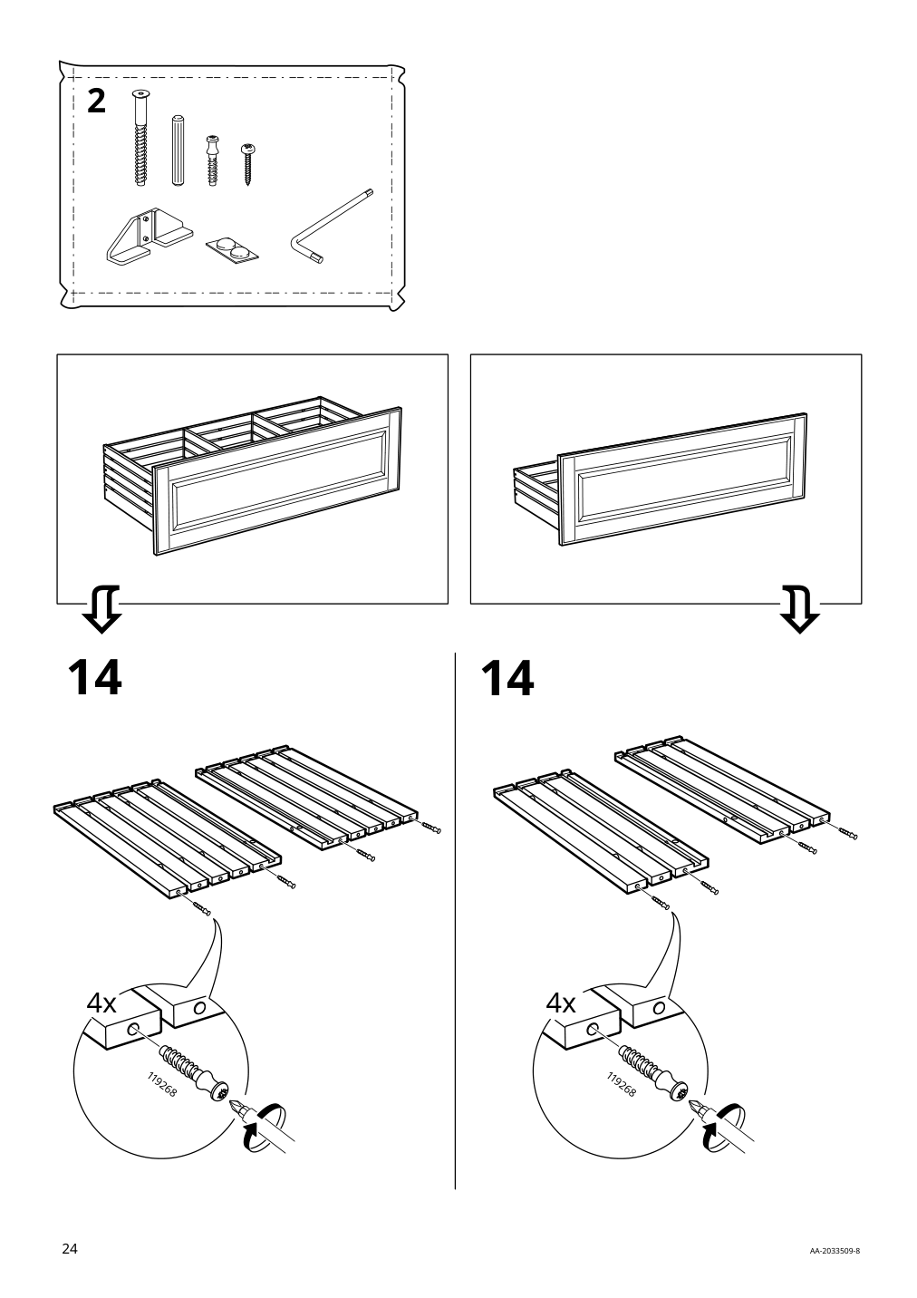 Assembly instructions for IKEA Godmorgon sink cabinet with 2 drawers kasjoen light gray | Page 24 - IKEA GODMORGON sink cabinet with 2 drawers 203.876.56