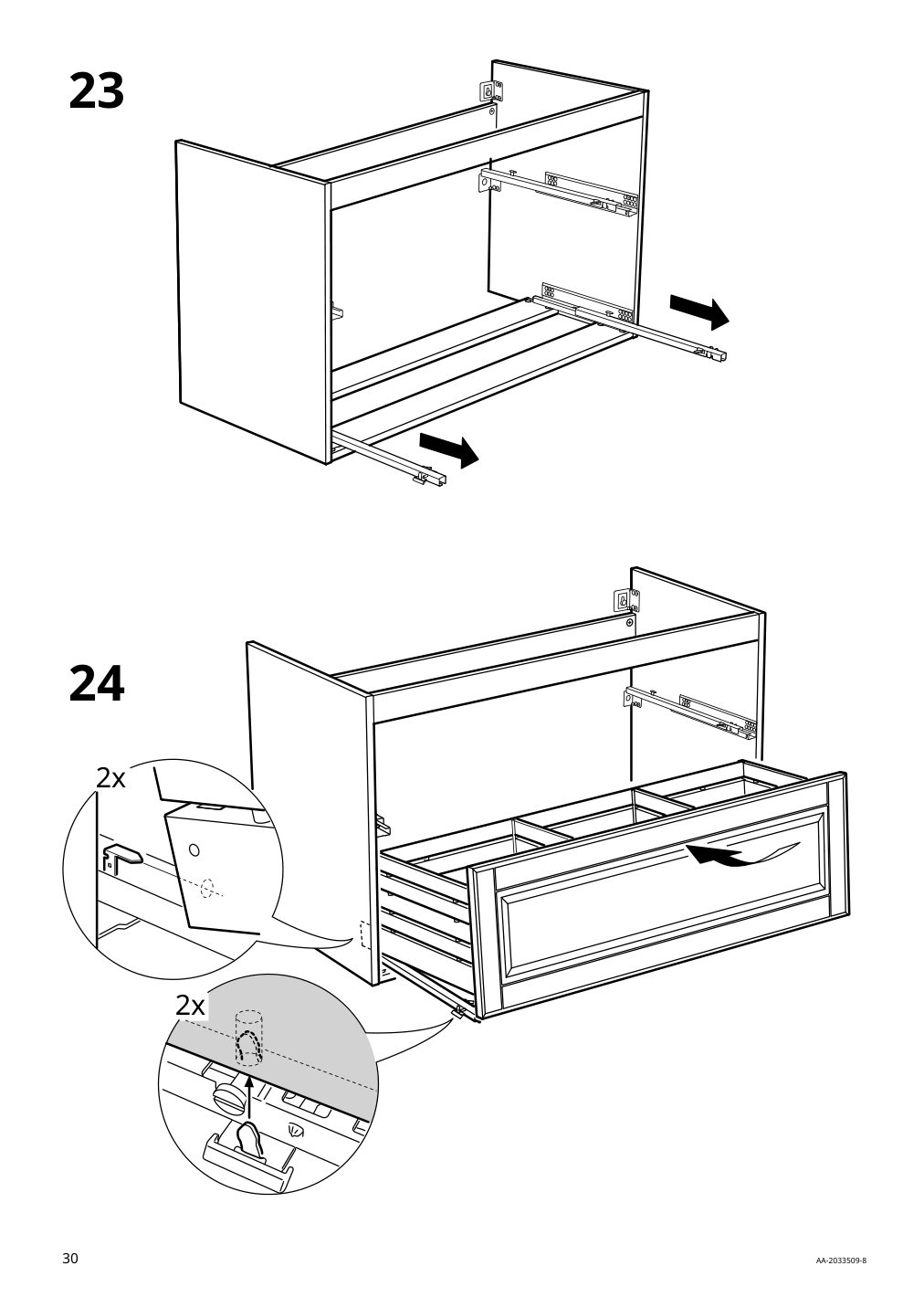 Assembly instructions for IKEA Godmorgon sink cabinet with 2 drawers kasjoen light gray | Page 30 - IKEA GODMORGON sink cabinet with 2 drawers 203.876.56