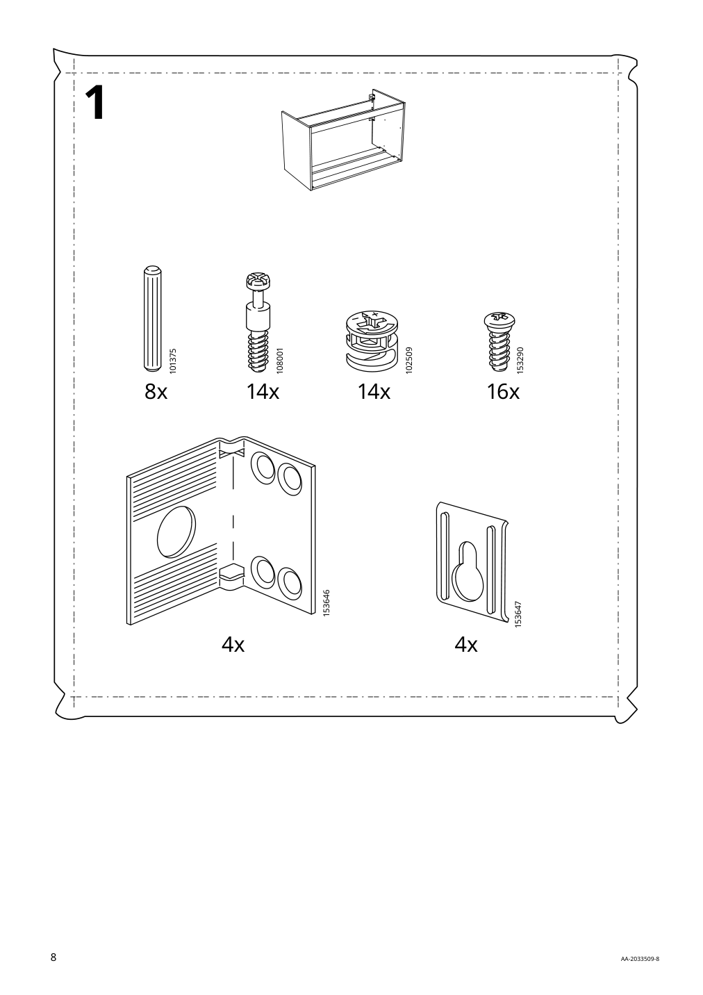 Assembly instructions for IKEA Godmorgon sink cabinet with 2 drawers kasjoen light gray | Page 8 - IKEA GODMORGON/TOLKEN / KATTEVIK sink cabinet with top + 15¾" sink 093.089.05