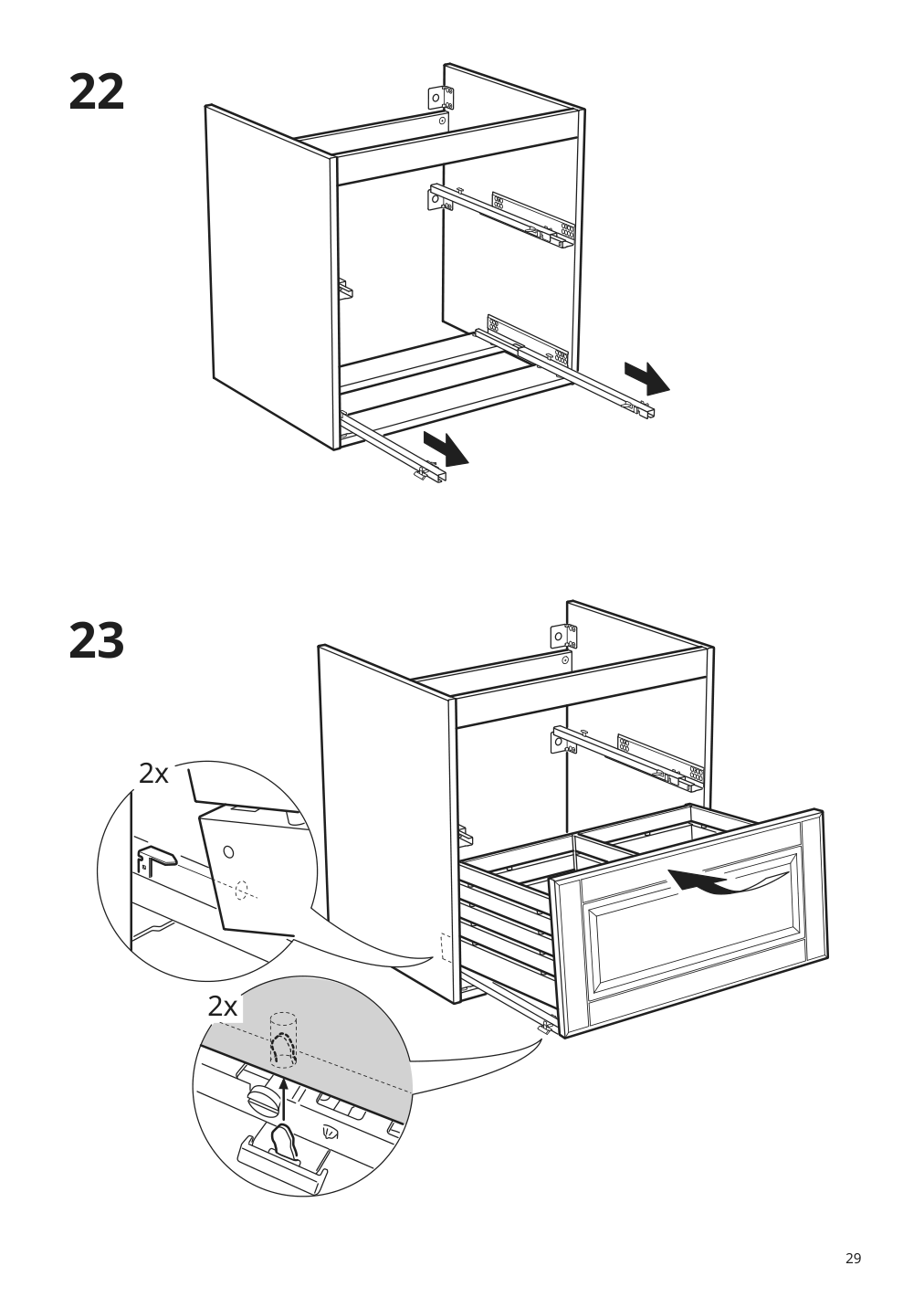 Assembly instructions for IKEA Godmorgon sink cabinet with 2 drawers kasjoen white | Page 29 - IKEA GODMORGON/TOLKEN / KATTEVIK sink cabinet with top + 15¾" sink 093.083.35