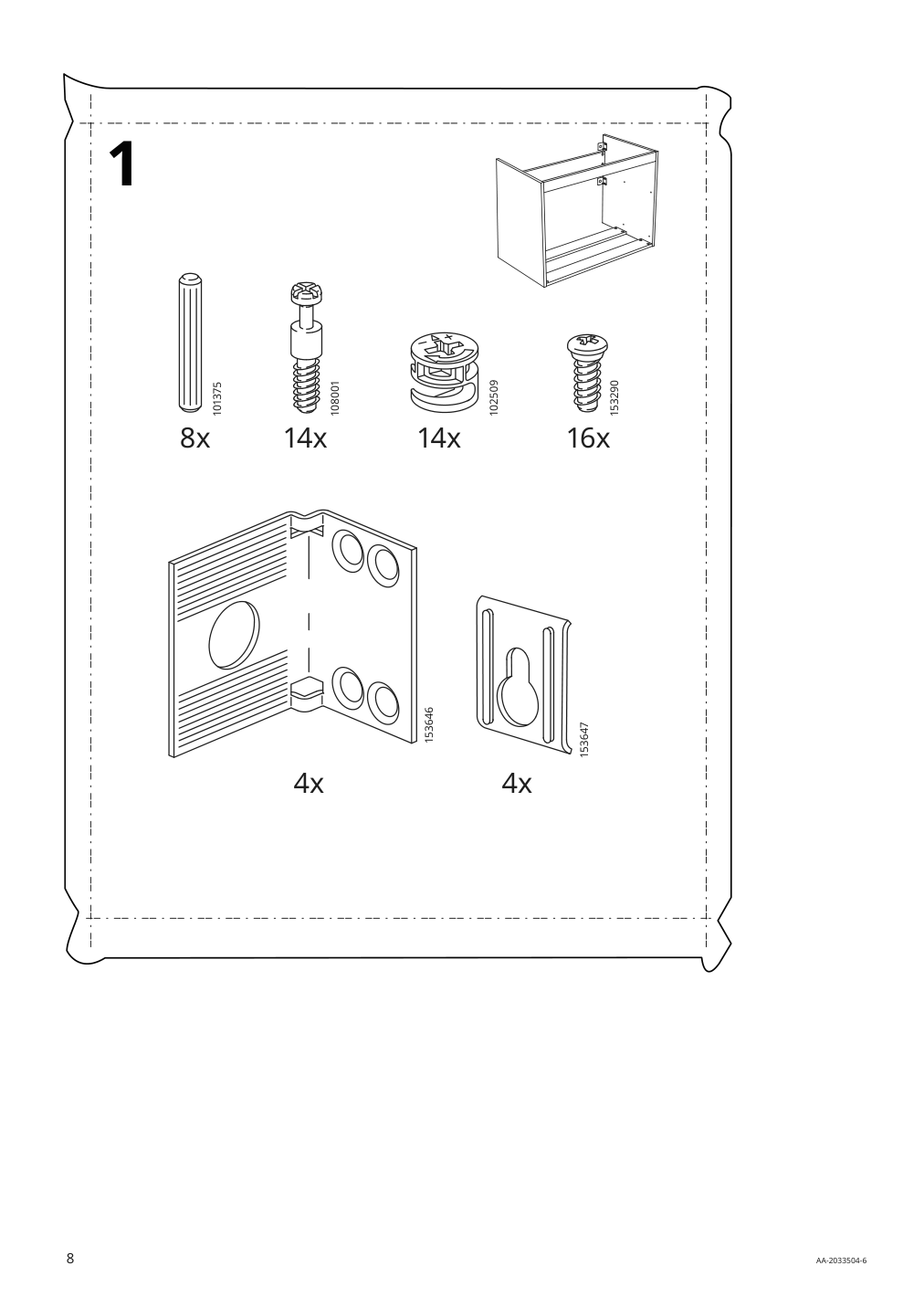 Assembly instructions for IKEA Godmorgon sink cabinet with 2 drawers kasjoen white | Page 8 - IKEA GODMORGON/TOLKEN / KATTEVIK sink cabinet with top + 15¾" sink 193.085.04