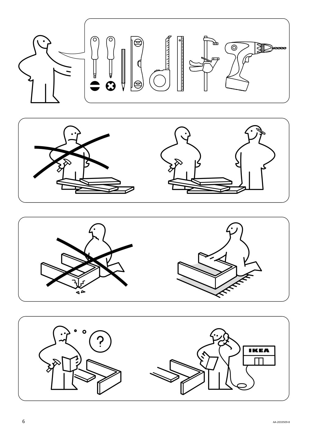 Assembly instructions for IKEA Godmorgon sink cabinet with 2 drawers kasjoen white | Page 6 - IKEA GODMORGON/TOLKEN / KATTEVIK sink cabinet with top + 15¾" sink 093.089.10