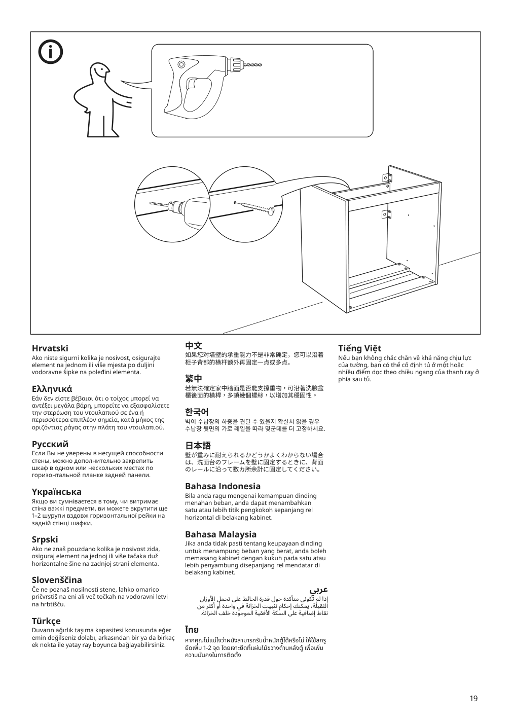 Assembly instructions for IKEA Godmorgon sink cabinet with 2 drawers white | Page 19 - IKEA GODMORGON/TOLKEN / HÖRVIK cabinet, top + 17 3/4x12 2/8" sink 894.825.33