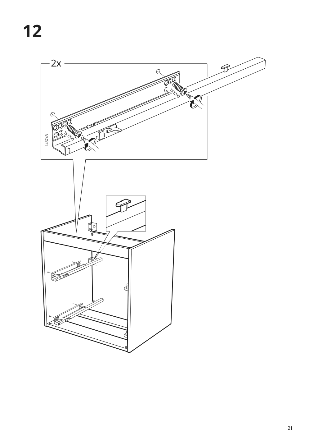 Assembly instructions for IKEA Godmorgon sink cabinet with 2 drawers white | Page 21 - IKEA GODMORGON/TOLKEN / HÖRVIK cabinet, top + 17 3/4x12 2/8" sink 894.825.33