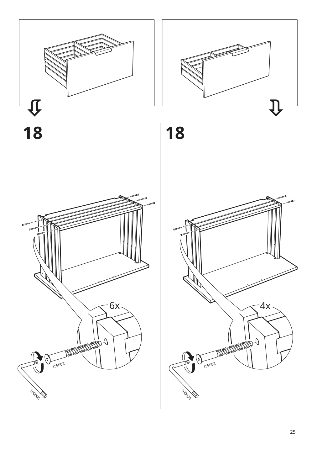 Assembly instructions for IKEA Godmorgon sink cabinet with 2 drawers white | Page 25 - IKEA GODMORGON/TOLKEN / HÖRVIK cabinet, top + 17 3/4x12 2/8" sink 894.825.33