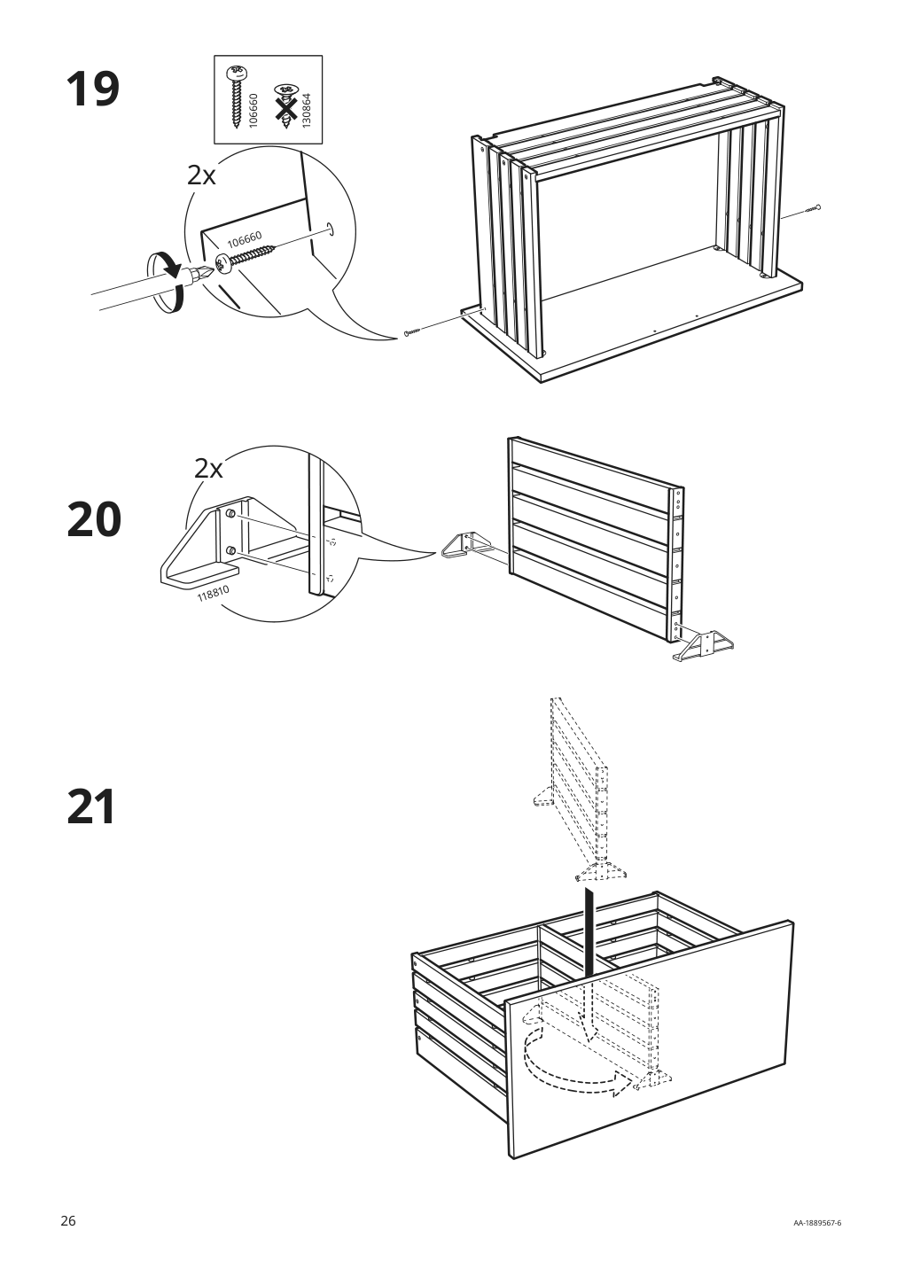 Assembly instructions for IKEA Godmorgon sink cabinet with 2 drawers white | Page 26 - IKEA GODMORGON/TOLKEN / HÖRVIK cabinet, top + 17 3/4x12 2/8" sink 894.825.33