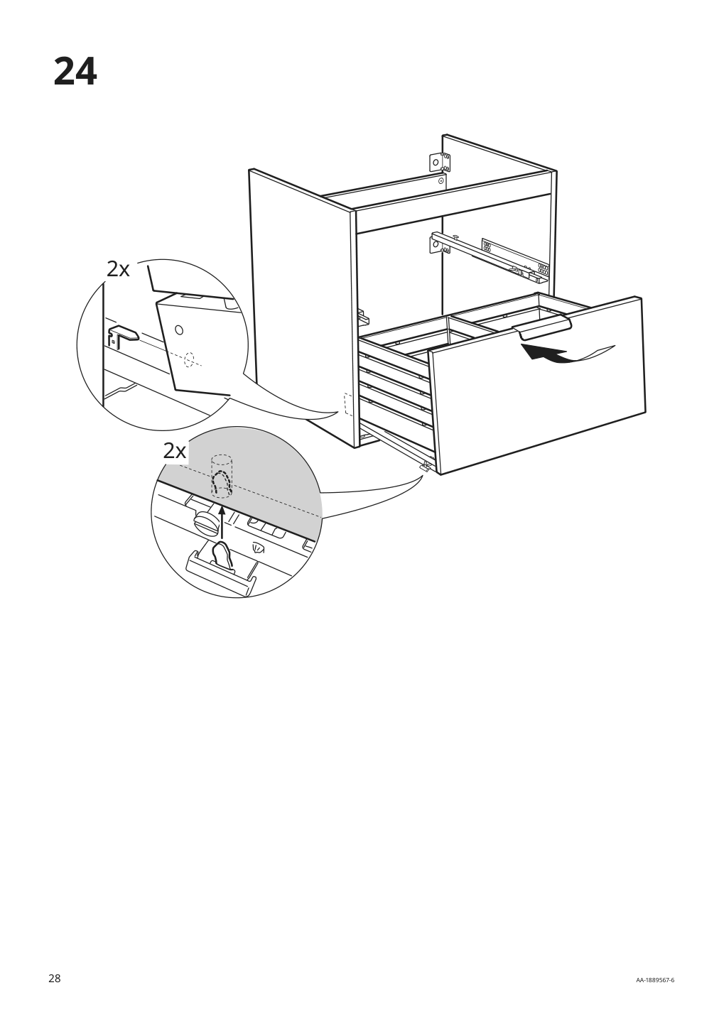 Assembly instructions for IKEA Godmorgon sink cabinet with 2 drawers white | Page 28 - IKEA GODMORGON/TOLKEN / HÖRVIK cabinet, top + 17 3/4x12 2/8" sink 894.825.33