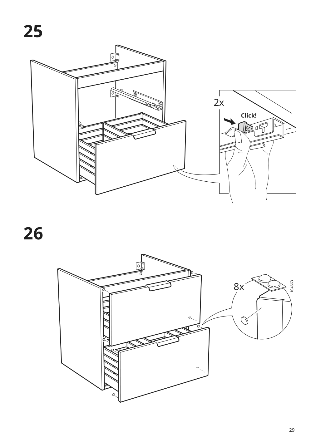 Assembly instructions for IKEA Godmorgon sink cabinet with 2 drawers white | Page 29 - IKEA GODMORGON/TOLKEN / HÖRVIK cabinet, top + 17 3/4x12 2/8" sink 894.825.33