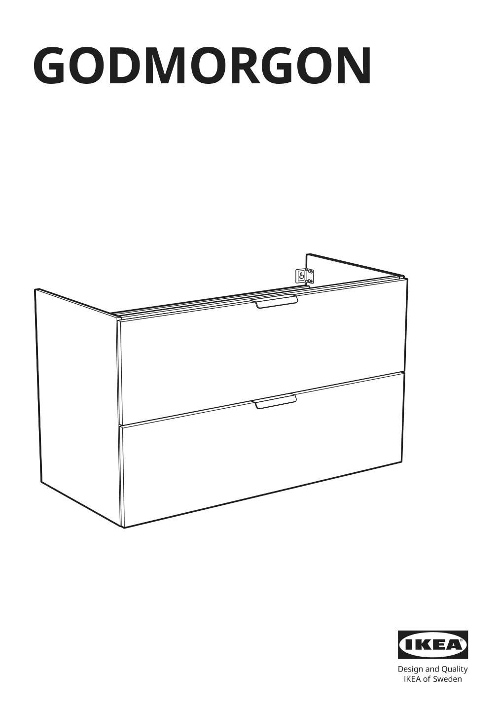 Assembly instructions for IKEA Godmorgon sink cabinet with 2 drawers white | Page 1 - IKEA GODMORGON/TOLKEN / TÖRNVIKEN cabinet, countertop, 19 5/8" sink 593.092.81