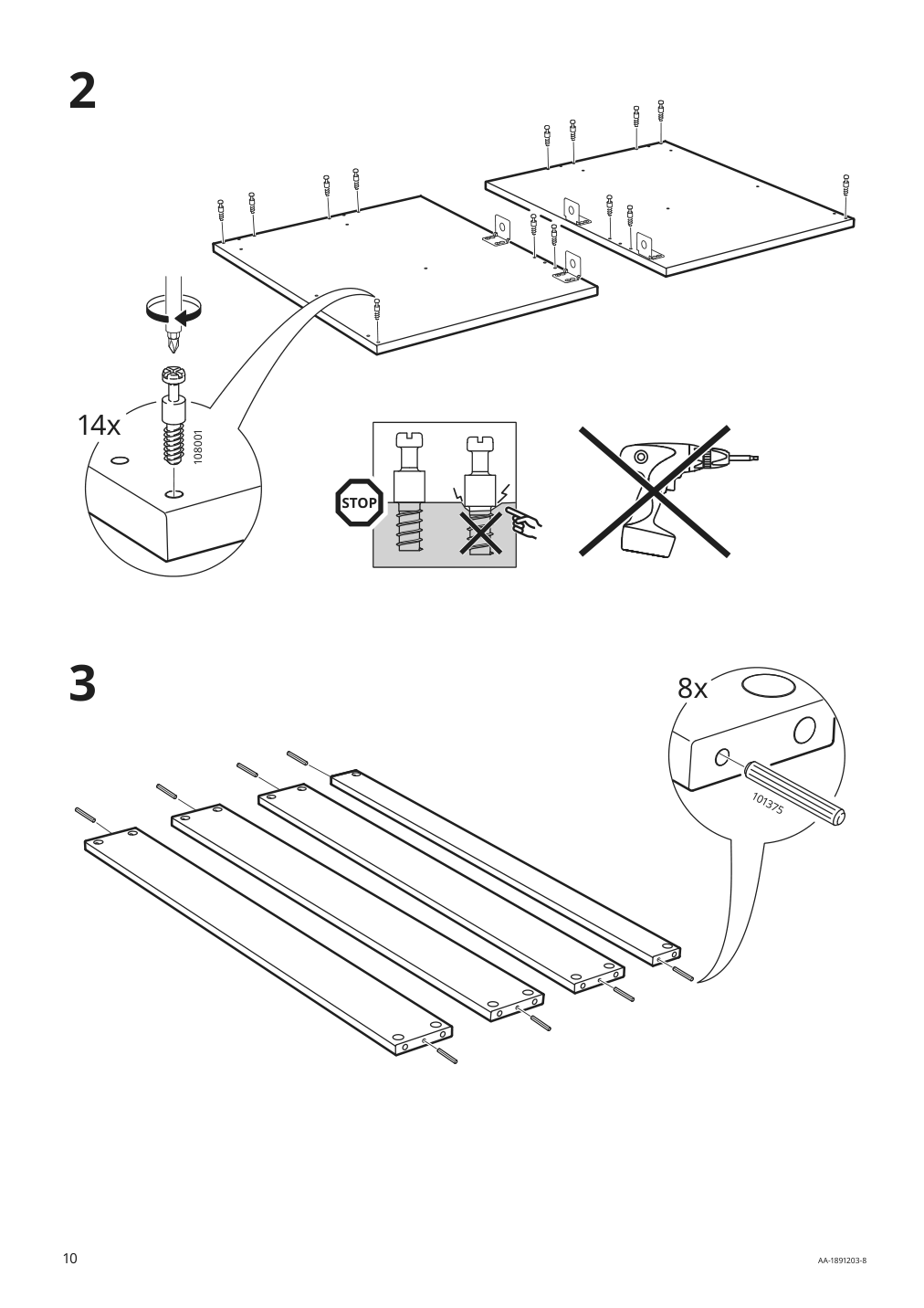 Assembly instructions for IKEA Godmorgon sink cabinet with 2 drawers white | Page 10 - IKEA GODMORGON/TOLKEN / TÖRNVIKEN cabinet, countertop, 19 5/8" sink 593.092.81