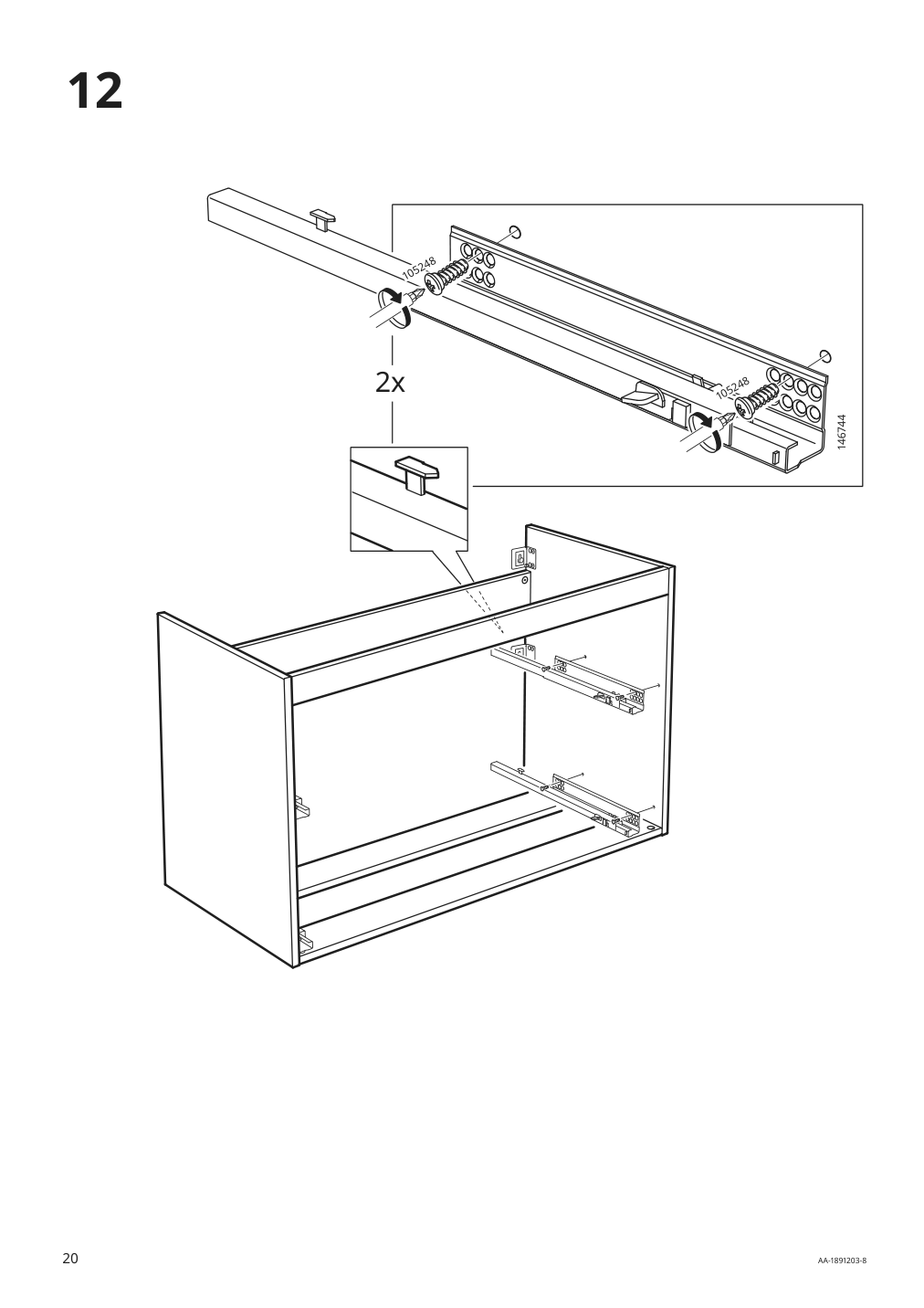 Assembly instructions for IKEA Godmorgon sink cabinet with 2 drawers white | Page 20 - IKEA GODMORGON/TOLKEN / TÖRNVIKEN cabinet, countertop, 19 5/8" sink 593.092.81